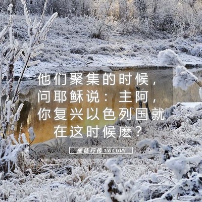 Picture 05 - 使 徒 行 传 1:6 CUVS - 他 们 聚 集 的 时 候 ， 问 耶 稣 说 - Bible Verse Picture