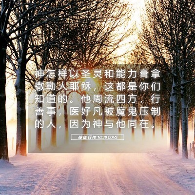 Picture 05 - 使 徒 行 传 10:38 CUVS - 神 怎 样 以 圣 灵 和 能 力 膏 拿 撒 - Bible Verse Picture