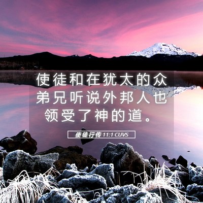 Picture 05 - 使 徒 行 传 11:1 CUVS - 使 徒 和 在 犹 太 的 众 弟 兄 听 说 - Bible Verse Picture