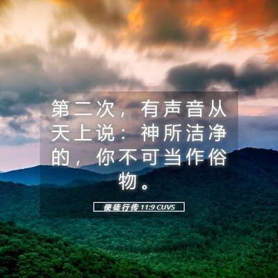 Picture 05 - 使 徒 行 传 11:9 CUVS - 第 二 次 ， 有 声 音 从 天 上 说 ： - Bible Verse Picture