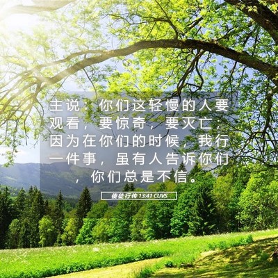 Picture 05 - 使 徒 行 传 13:41 CUVS - 主 说 ： 你 们 这 轻 慢 的 人 要 观 - Bible Verse Picture
