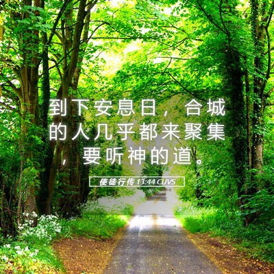 Picture 05 - 使 徒 行 传 13:44 CUVS - 到 下 安 息 日 ， 合 城 的 人 几 乎 - Bible Verse Picture