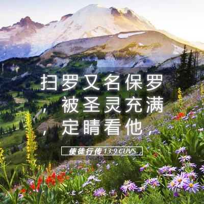 Picture 05 - 使 徒 行 传 13:9 CUVS - 扫 罗 又 名 保 罗 ， 被 圣 灵 充 满 - Bible Verse Picture