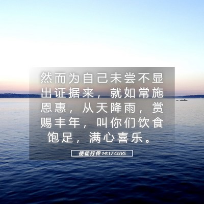Picture 05 - 使 徒 行 传 14:17 CUVS - 然 而 为 自 己 未 尝 不 显 出 证 据 - Bible Verse Picture