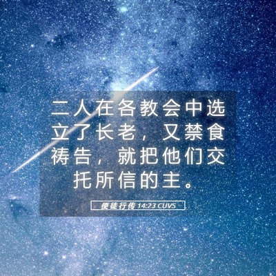 Picture 05 - 使 徒 行 传 14:23 CUVS - 二 人 在 各 教 会 中 选 立 了 长 老 - Bible Verse Picture