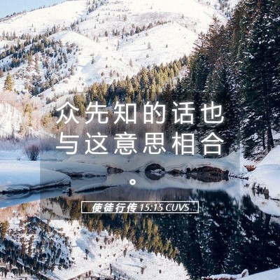 Picture 05 - 使 徒 行 传 15:15 CUVS - 众 先 知 的 话 也 与 这 意 思 相 合 - Bible Verse Picture