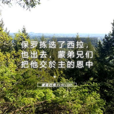 Picture 05 - 使 徒 行 传 15:40 CUVS - 保 罗 拣 选 了 西 拉 ， 也 出 去 ， - Bible Verse Picture