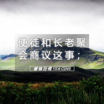 Picture 05 - 使 徒 行 传 15:6 CUVS - 使 徒 和 长 老 聚 会 商 议 这 事 - Bible Verse Picture