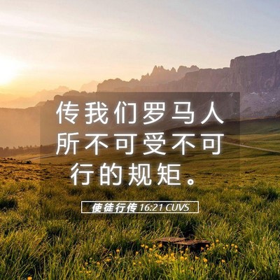 Picture 05 - 使 徒 行 传 16:21 CUVS - 传 我 们 罗 马 人 所 不 可 受 不 可 - Bible Verse Picture