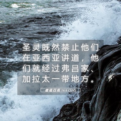 Picture 05 - 使 徒 行 传 16:6 CUVS - 圣 灵 既 然 禁 止 他 们 在 亚 西 亚 - Bible Verse Picture