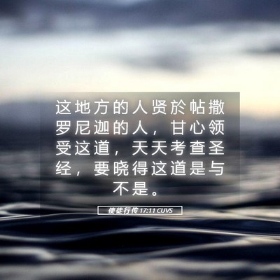 Picture 05 - 使 徒 行 传 17:11 CUVS - 这 地 方 的 人 贤 於 帖 撒 罗 尼 迦 - Bible Verse Picture