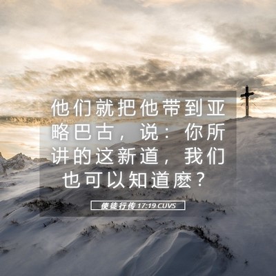 Picture 05 - 使 徒 行 传 17:19 CUVS - 他 们 就 把 他 带 到 亚 略 巴 古 ， - Bible Verse Picture