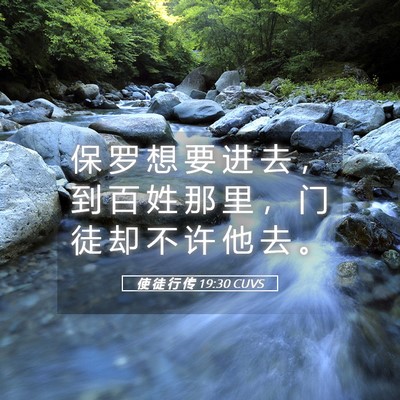 Picture 05 - 使 徒 行 传 19:30 CUVS - 保 罗 想 要 进 去 ， 到 百 姓 那 里 - Bible Verse Picture