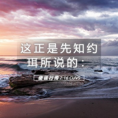 Picture 05 - 使 徒 行 传 2:16 CUVS - 这 正 是 先 知 约 珥 所 说 的 - Bible Verse Picture