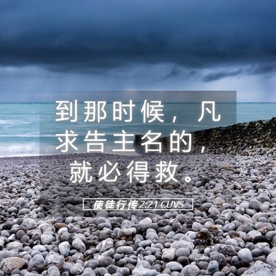 Picture 05 - 使 徒 行 传 2:21 CUVS - 到 那 时 候 ， 凡 求 告 主 名 的 ， - Bible Verse Picture