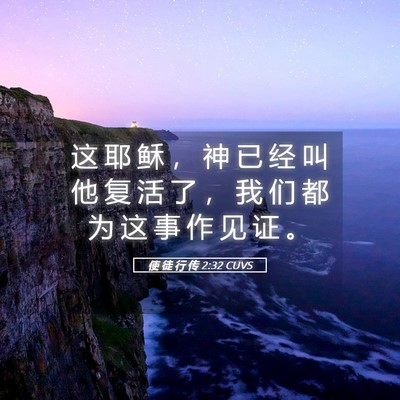 Picture 05 - 使 徒 行 传 2:32 CUVS - 这 耶 稣 ， 神 已 经 叫 他 复 活 了 - Bible Verse Picture