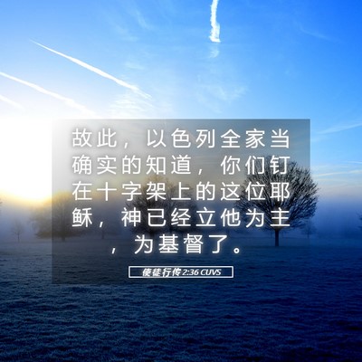 Picture 05 - 使 徒 行 传 2:36 CUVS - 故 此 ， 以 色 列 全 家 当 确 实 的 - Bible Verse Picture