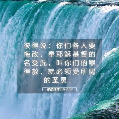 Picture 05 - 使 徒 行 传 2:38 CUVS - 彼 得 说 ： 你 们 各 人 要 悔 改 ， - Bible Verse Picture