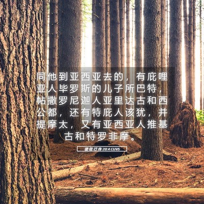 Picture 05 - 使 徒 行 传 20:4 CUVS - 同 他 到 亚 西 亚 去 的 ， 有 庇 哩 - Bible Verse Picture