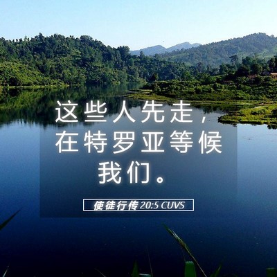 Picture 05 - 使 徒 行 传 20:5 CUVS - 这 些 人 先 走 ， 在 特 罗 亚 等 候 - Bible Verse Picture