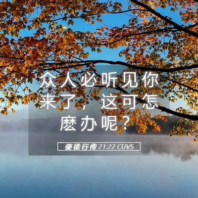 Picture 05 - 使 徒 行 传 21:22 CUVS - 众 人 必 听 见 你 来 了 ， 这 可 怎 - Bible Verse Picture