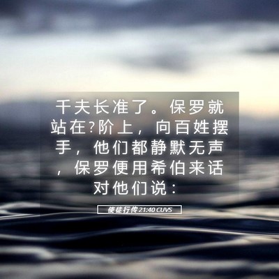 Picture 05 - 使 徒 行 传 21:40 CUVS - 千 夫 长 准 了 。 保 罗 就 站 在 ? 阶 - Bible Verse Picture