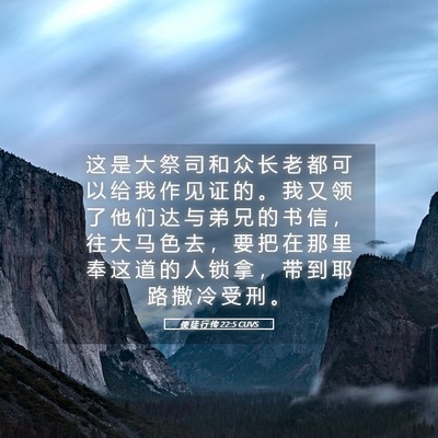 Picture 05 - 使 徒 行 传 22:5 CUVS - 这 是 大 祭 司 和 众 长 老 都 可 以 - Bible Verse Picture