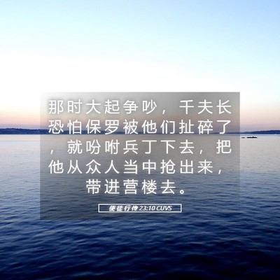 Picture 05 - 使 徒 行 传 23:10 CUVS - 那 时 大 起 争 吵 ， 千 夫 长 恐 怕 - Bible Verse Picture