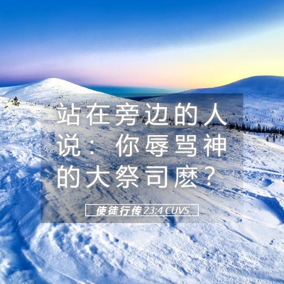 Picture 05 - 使 徒 行 传 23:4 CUVS - 站 在 旁 边 的 人 说 ： 你 辱 骂 神 - Bible Verse Picture