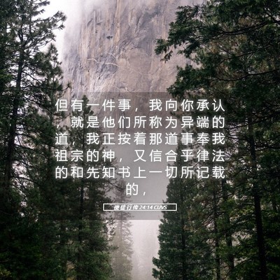 Picture 05 - 使 徒 行 传 24:14 CUVS - 但 有 一 件 事 ， 我 向 你 承 认 ， - Bible Verse Picture