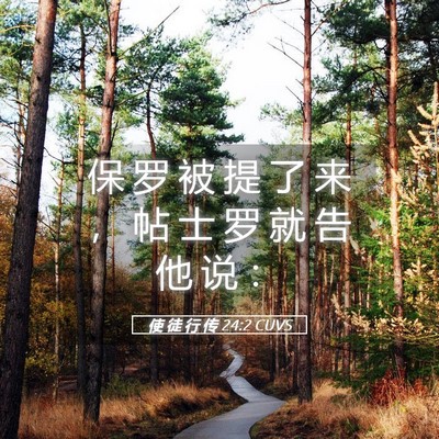 Picture 05 - 使 徒 行 传 24:2 CUVS - 保 罗 被 提 了 来 ， 帖 士 罗 就 告 - Bible Verse Picture