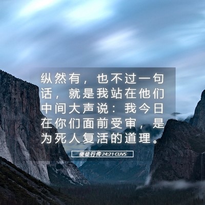 Picture 05 - 使 徒 行 传 24:21 CUVS - 纵 然 有 ， 也 不 过 一 句 话 ， 就 - Bible Verse Picture
