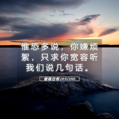 Picture 05 - 使 徒 行 传 24:4 CUVS - 惟 恐 多 说 ， 你 嫌 烦 絮 ， 只 求 - Bible Verse Picture