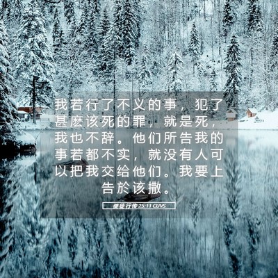 Picture 05 - 使 徒 行 传 25:11 CUVS - 我 若 行 了 不 义 的 事 ， 犯 了 甚 - Bible Verse Picture