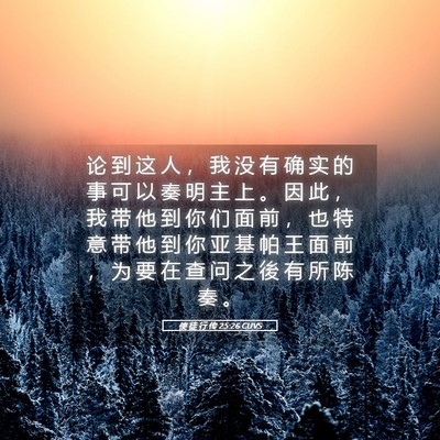 Picture 05 - 使 徒 行 传 25:26 CUVS - 论 到 这 人 ， 我 没 有 确 实 的 事 - Bible Verse Picture