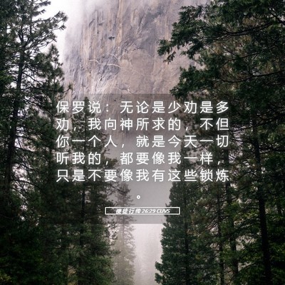 Picture 05 - 使 徒 行 传 26:29 CUVS - 保 罗 说 ： 无 论 是 少 劝 是 多 劝 - Bible Verse Picture