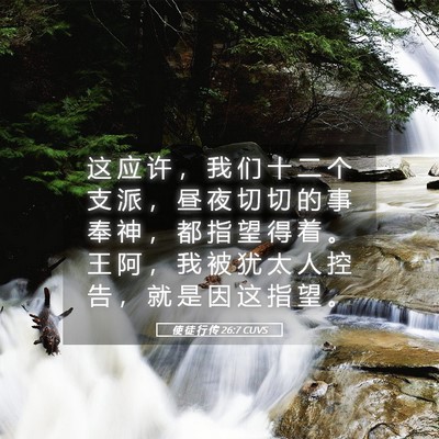 Picture 05 - 使 徒 行 传 26:7 CUVS - 这 应 许 ， 我 们 十 二 个 支 派 ， - Bible Verse Picture