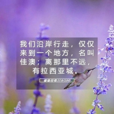 Picture 05 - 使 徒 行 传 27:8 CUVS - 我 们 沿 岸 行 走 ， 仅 仅 来 到 一 - Bible Verse Picture