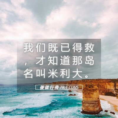 Picture 05 - 使 徒 行 传 28:1 CUVS - 我 们 既 已 得 救 ， 才 知 道 那 岛 - Bible Verse Picture