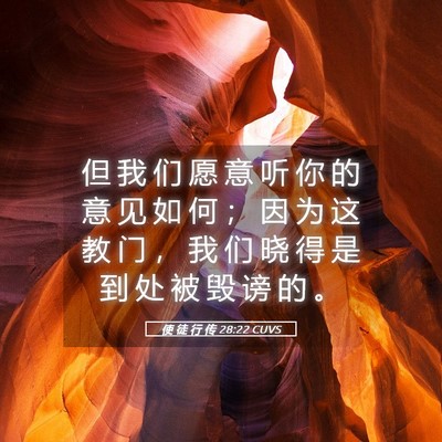 Picture 05 - 使 徒 行 传 28:22 CUVS - 但 我 们 愿 意 听 你 的 意 见 如 何 - Bible Verse Picture