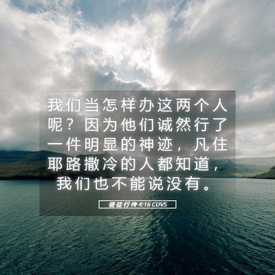 Picture 05 - 使 徒 行 传 4:16 CUVS - 我 们 当 怎 样 办 这 两 个 人 呢 ？ - Bible Verse Picture