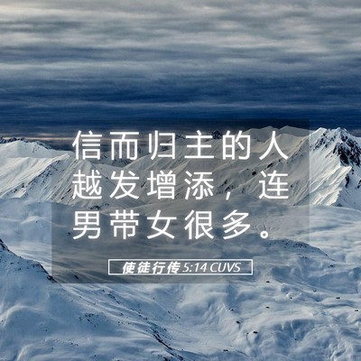 Picture 05 - 使 徒 行 传 5:14 CUVS - 信 而 归 主 的 人 越 发 增 添 ， 连 - Bible Verse Picture