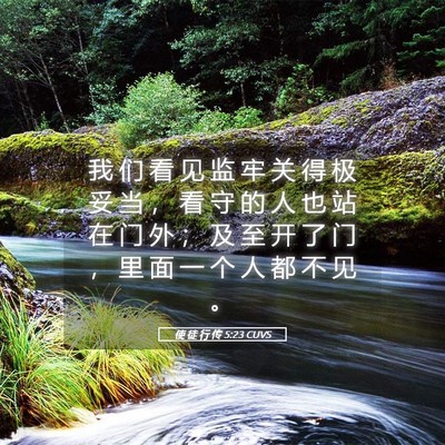 Picture 05 - 使 徒 行 传 5:23 CUVS - 我 们 看 见 监 牢 关 得 极 妥 当 ， - Bible Verse Picture