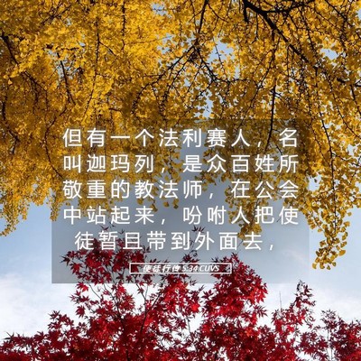 Picture 05 - 使 徒 行 传 5:34 CUVS - 但 有 一 个 法 利 赛 人 ， 名 叫 迦 - Bible Verse Picture