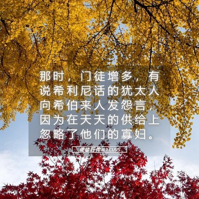 Picture 05 - 使 徒 行 传 6:1 CUVS - 那 时 ， 门 徒 增 多 ， 有 说 希 利 - Bible Verse Picture
