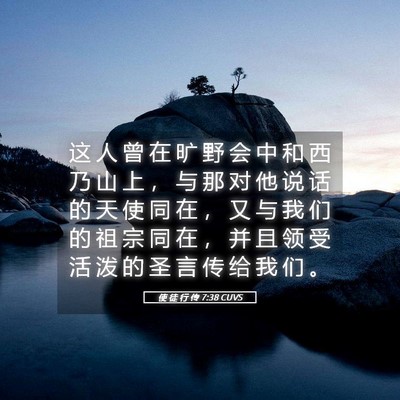 Picture 05 - 使 徒 行 传 7:38 CUVS - 这 人 曾 在 旷 野 会 中 和 西 乃 山 - Bible Verse Picture