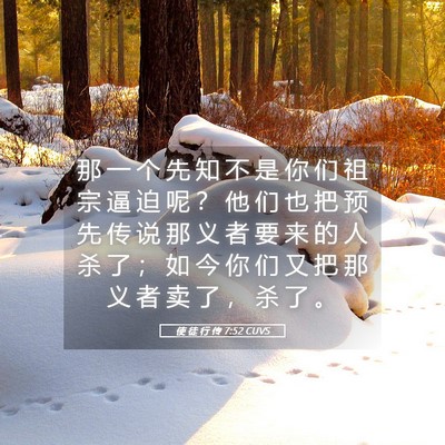Picture 05 - 使 徒 行 传 7:52 CUVS - 那 一 个 先 知 不 是 你 们 祖 宗 逼 - Bible Verse Picture
