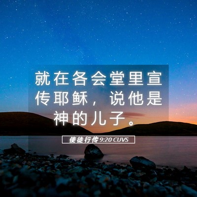 Picture 05 - 使 徒 行 传 9:20 CUVS - 就 在 各 会 堂 里 宣 传 耶 稣 ， 说 - Bible Verse Picture
