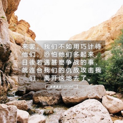 Picture 05 - 出 埃 及 记 1:10 CUVS - 来 罢 ， 我 们 不 如 用 巧 计 待 他 - Bible Verse Picture