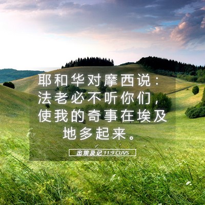 Picture 05 - 出 埃 及 记 11:9 CUVS - 耶 和 华 对 摩 西 说 ： 法 老 必 不 - Bible Verse Picture